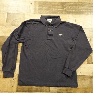 Lacoste Long-Sleeve Polo Shirt Men’s Medium Navy Classic Cotton Croc Logo